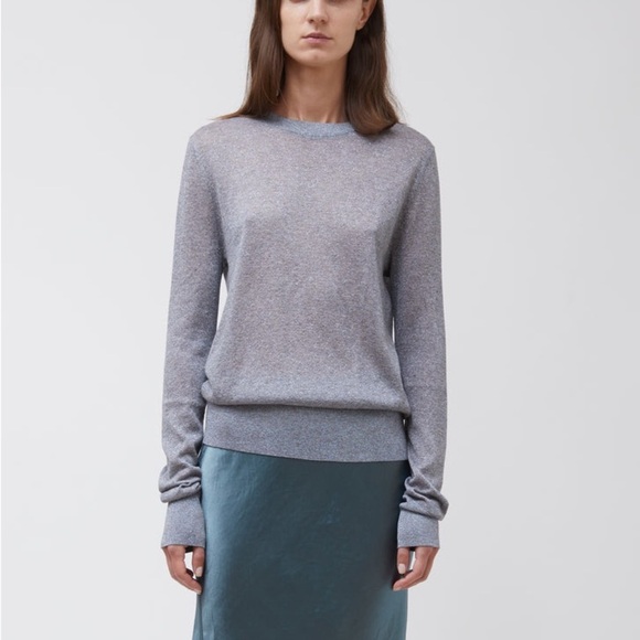 Sies Marjan Pierre Lurex Melange Crewneck Sweater in Gray With Sparkles - Small - Picture 1 of 9